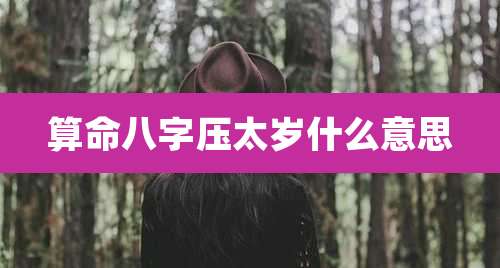 算命八字压太岁什么意思