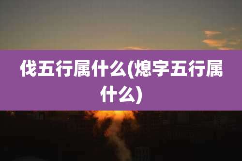 伐五行属什么(熄字五行属什么)
