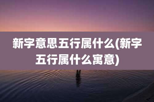 新字意思五行属什么(新字五行属什么寓意)