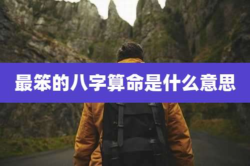 最笨的八字算命是什么意思