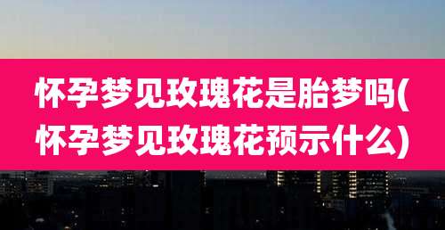 怀孕梦见玫瑰花是胎梦吗(怀孕梦见玫瑰花预示什么)