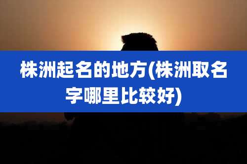 株洲起名的地方(株洲取名字哪里比较好)