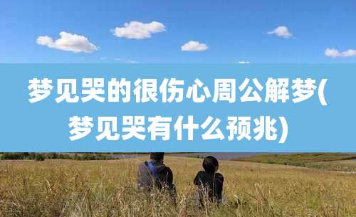 梦见哭的很伤心周公解梦(梦见哭有什么预兆)