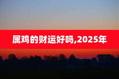属鸡的财运好吗,2025年
