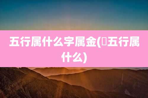 五行属什么字属金(醽五行属什么)