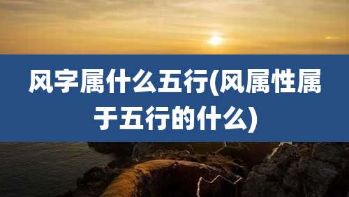 风字属什么五行(风属性属于五行的什么)