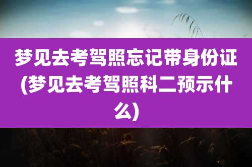 梦见去考驾照忘记带身份证(梦见去考驾照科二预示什么)