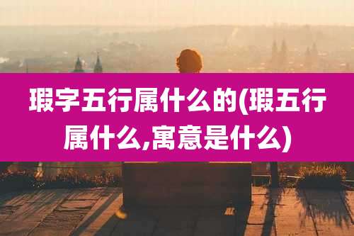 瑕字五行属什么的(瑕五行属什么,寓意是什么)
