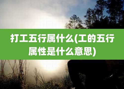 打工五行属什么(工的五行属性是什么意思)