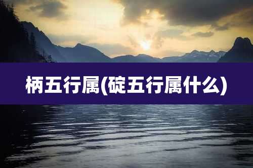 柄五行属(碇五行属什么)