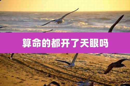 算命的都开了天眼吗