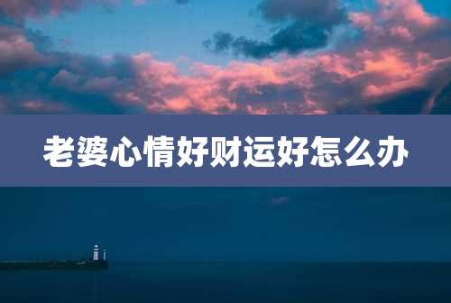 老婆心情好财运好怎么办