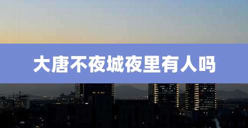 大唐不夜城夜里有人吗