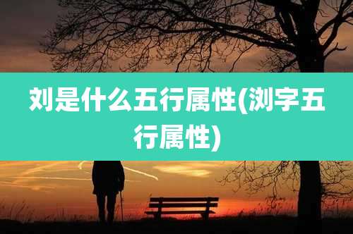 刘是什么五行属性(浏字五行属性)
