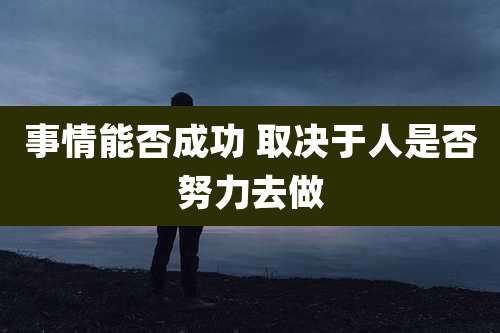 事情能否成功 取决于人是否努力去做