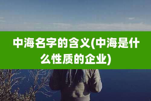 中海名字的含义(中海是什么性质的企业)