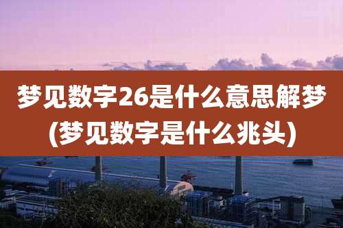 梦见数字26是什么意思解梦(梦见数字是什么兆头)