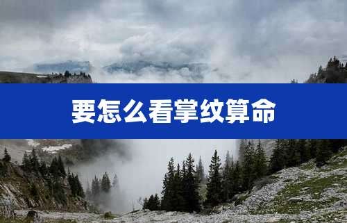 要怎么看掌纹算命