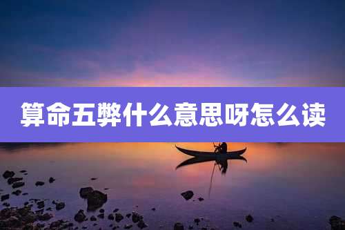 算命五弊什么意思呀怎么读