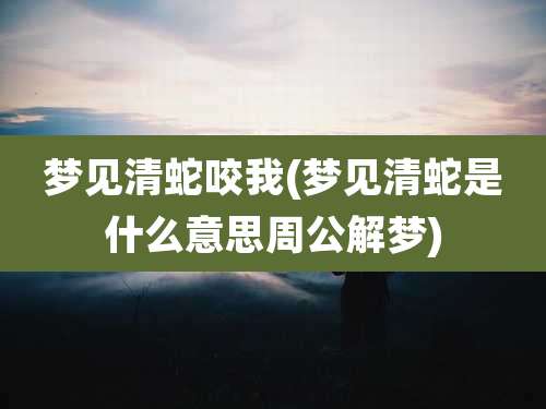梦见清蛇咬我(梦见清蛇是什么意思周公解梦)