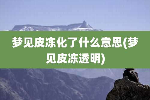 梦见皮冻化了什么意思(梦见皮冻透明)
