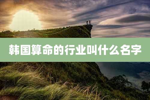 韩国算命的行业叫什么名字