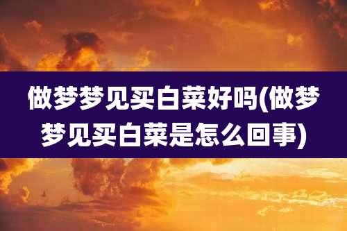 做梦梦见买白菜好吗(做梦梦见买白菜是怎么回事)