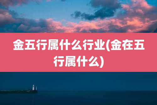 金五行属什么行业(金在五行属什么)