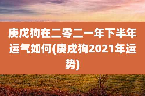庚戊狗在二零二一年下半年运气如何(庚戌狗2021年运势)