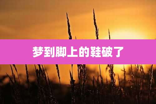 梦到脚上的鞋破了