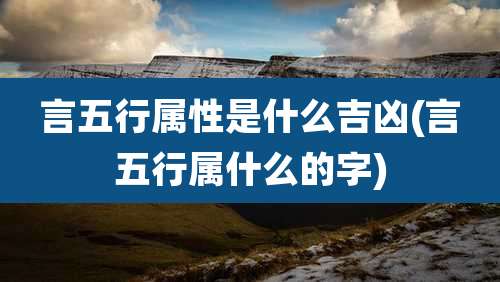 言五行属性是什么吉凶(言五行属什么的字)