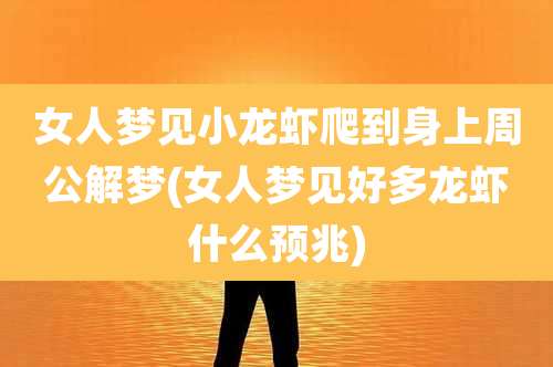 女人梦见小龙虾爬到身上周公解梦(女人梦见好多龙虾什么预兆)