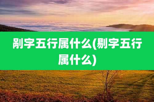 剐字五行属什么(剔字五行属什么)