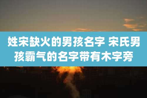 姓宋缺火的男孩名字 宋氏男孩霸气的名字带有木字旁