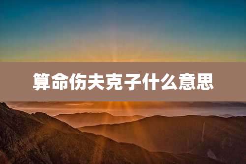 算命伤夫克子什么意思