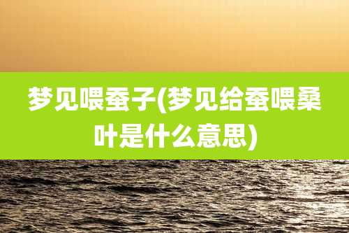 梦见喂蚕子(梦见给蚕喂桑叶是什么意思)
