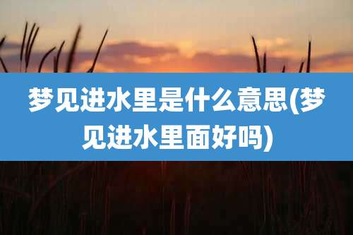梦见进水里是什么意思(梦见进水里面好吗)
