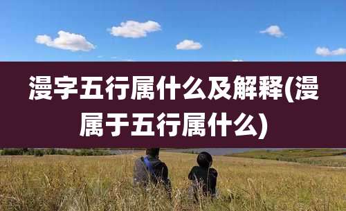 漫字五行属什么及解释(漫属于五行属什么)