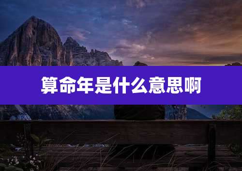算命年是什么意思啊