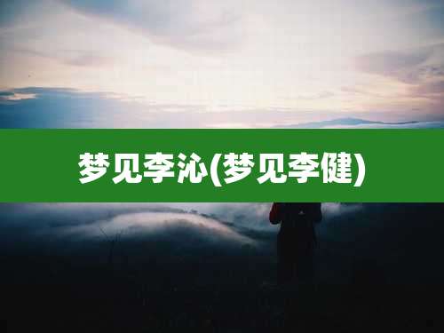 梦见李沁(梦见李健)