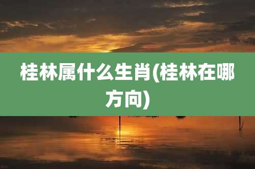 桂林属什么生肖(桂林在哪方向)