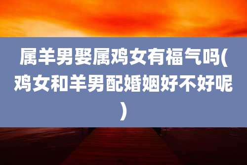 属羊男娶属鸡女有福气吗(鸡女和羊男配婚姻好不好呢)