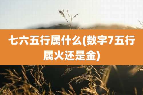 七六五行属什么(数字7五行属火还是金)