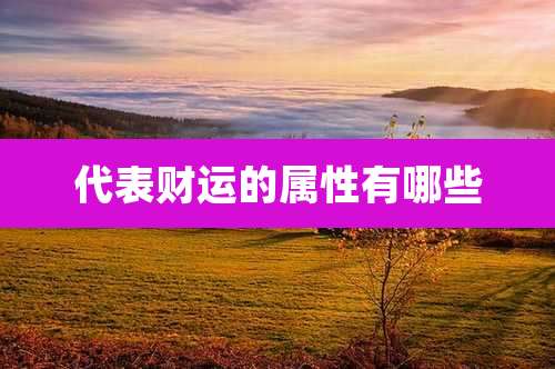 代表财运的属性有哪些