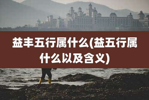 益丰五行属什么(益五行属什么以及含义)
