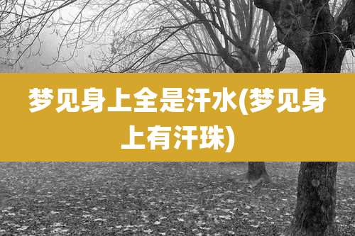 梦见身上全是汗水(梦见身上有汗珠)