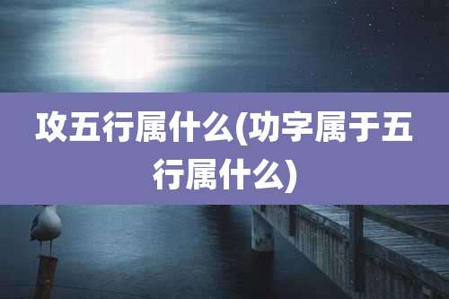 攻五行属什么(功字属于五行属什么)