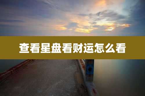 查看星盘看财运怎么看