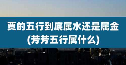 贾的五行到底属水还是属金(芳芳五行属什么)