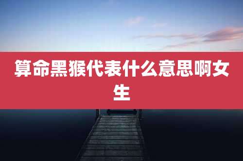 算命黑猴代表什么意思啊女生